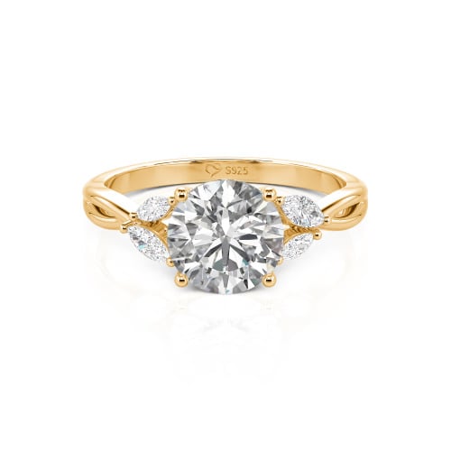 Jeulia Round Cut Vines Design Sterling Silver Ring