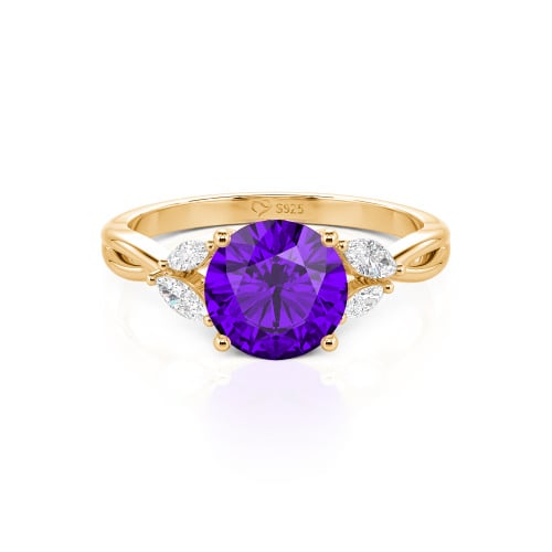 Jeulia Round Cut Vines Design Sterling Silver Ring