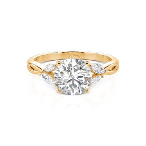 Jeulia Round Cut Vines Design Sterling Silver Ring