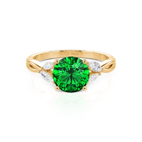 Jeulia Round Cut Vines Design Sterling Silver Ring