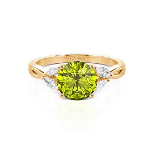 Jeulia Round Cut Vines Design Sterling Silver Ring