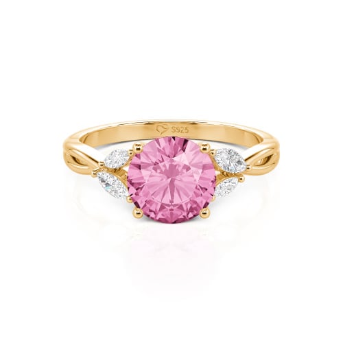 Jeulia Round Cut Vines Design Sterling Silver Ring