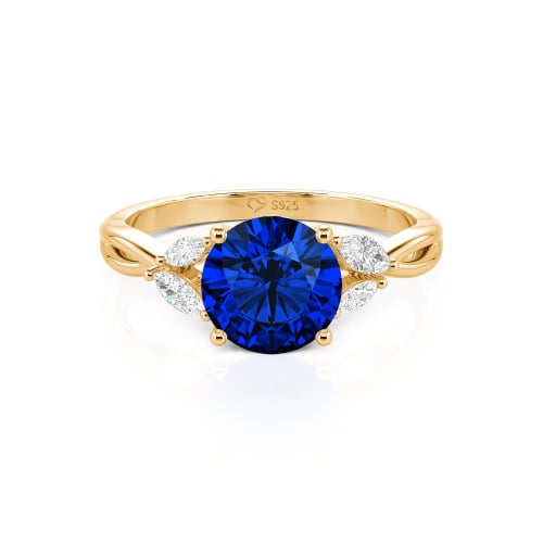 Jeulia Round Cut Vines Design Sterling Silver Ring