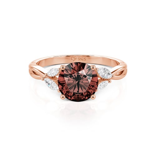 Jeulia Round Cut Vines Design Sterling Silver Ring