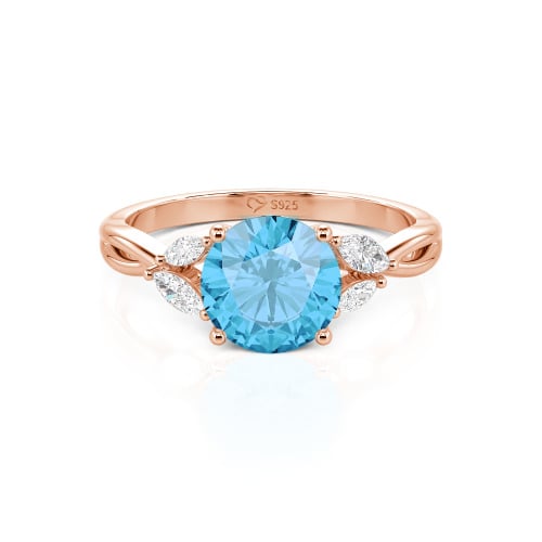 Jeulia Round Cut Vines Design Sterling Silver Ring