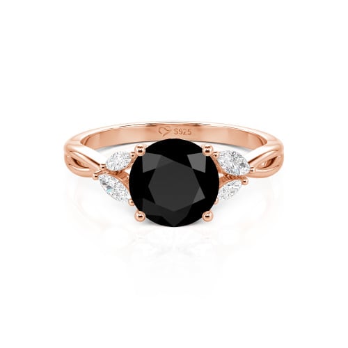 Jeulia Round Cut Vines Design Sterling Silver Ring