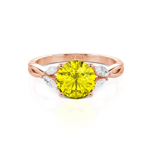 Jeulia Round Cut Vines Design Sterling Silver Ring