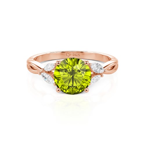 Jeulia Round Cut Vines Design Sterling Silver Ring