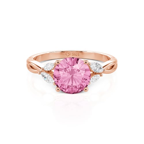 Jeulia Round Cut Vines Design Sterling Silver Ring