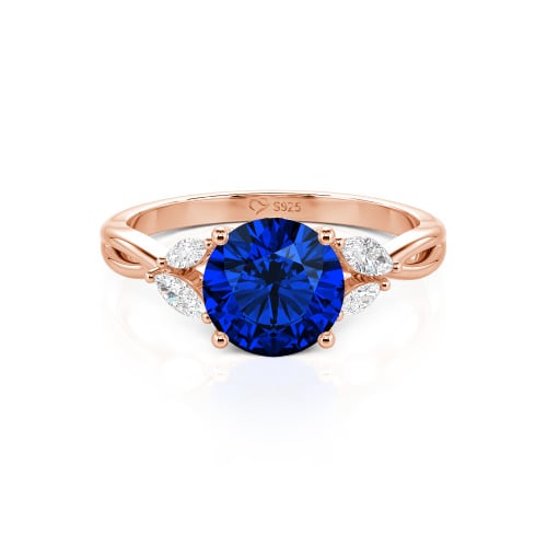 Jeulia Round Cut Vines Design Sterling Silver Ring