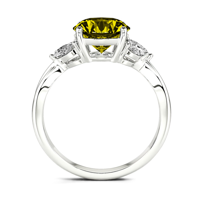 Jeulia 10K/14K/18K Gold Platinum Round Cut Vines Design Ring