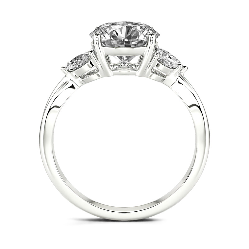 Jeulia Anillo 10K/14K/18K oro con diseño de vides de corte redondo