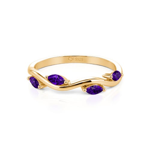 Jeulia "Branch & Leaves" Marquise Cut Sterling Silver Band