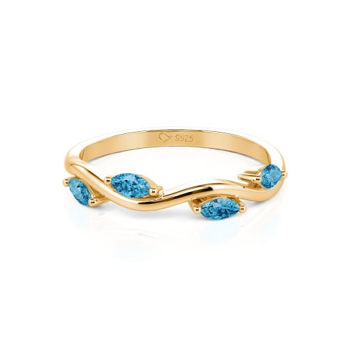 Jeulia "Branch & Leaves" Marquise Cut Sterling Silver Band