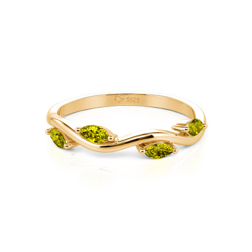 Jeulia "Branch & Leaves" Marquise Cut Sterling Silver Band