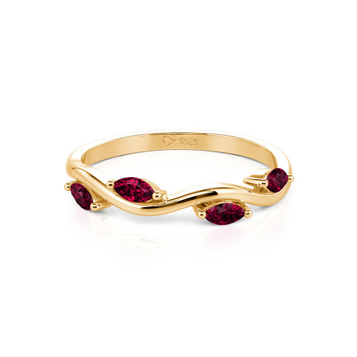 Jeulia "Branch & Leaves" Marquise Cut Sterling Silver Band