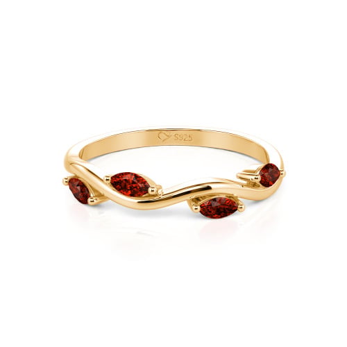 Jeulia "Branch & Leaves" Marquise Cut Sterling Silver Band