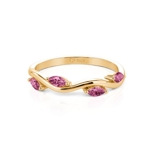 Jeulia "Branch & Leaves" Marquise Cut Sterling Silver Band