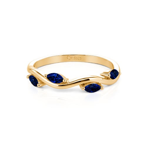 Jeulia "Branch & Leaves" Marquise Cut Sterling Silver Band
