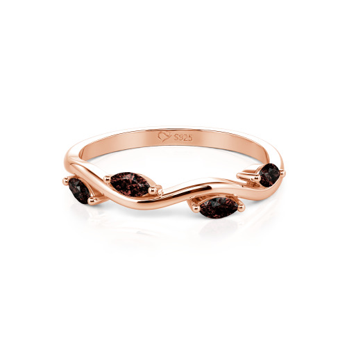 Jeulia "Branch & Leaves" Marquise Cut Sterling Silver Band