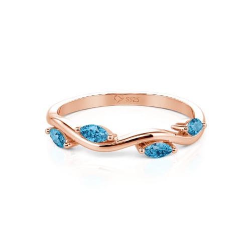 Jeulia "Branch & Leaves" Marquise Cut Sterling Silver Band