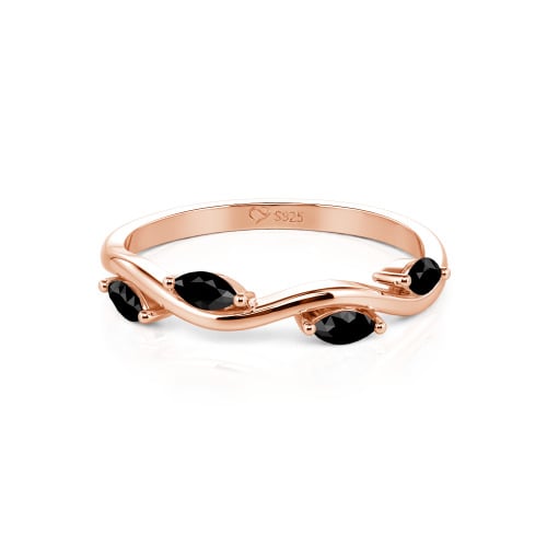 Jeulia "Branch & Leaves" Marquise Cut Sterling Silver Band