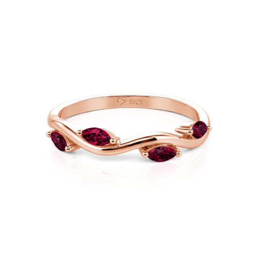 Jeulia "Branch & Leaves" Marquise Cut Sterling Silver Band