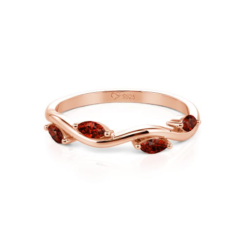 Jeulia "Branch & Leaves" Marquise Cut Sterling Silver Band
