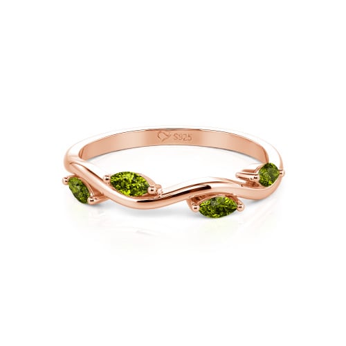 Jeulia "Branch & Leaves" Marquise Cut Sterling Silver Band