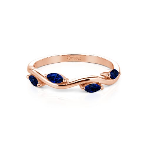 Jeulia "Branch & Leaves" Marquise Cut Sterling Silver Band