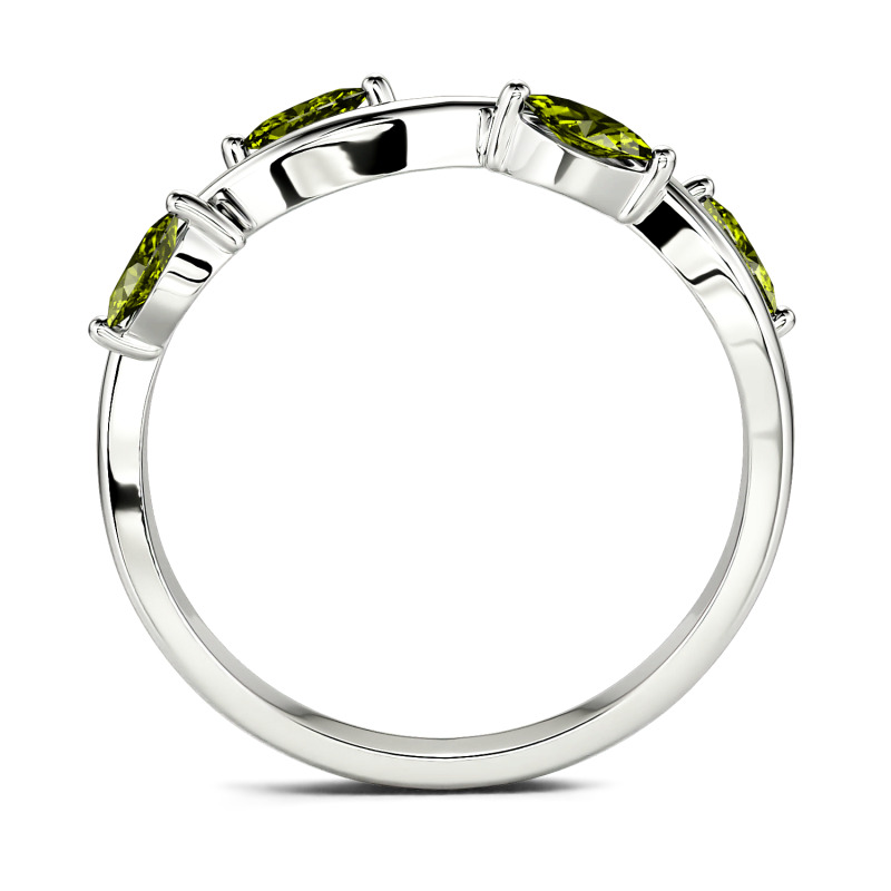 Jeulia Alliance Bague "Branches & feuilles" Coupe Marquise Argent Sterling