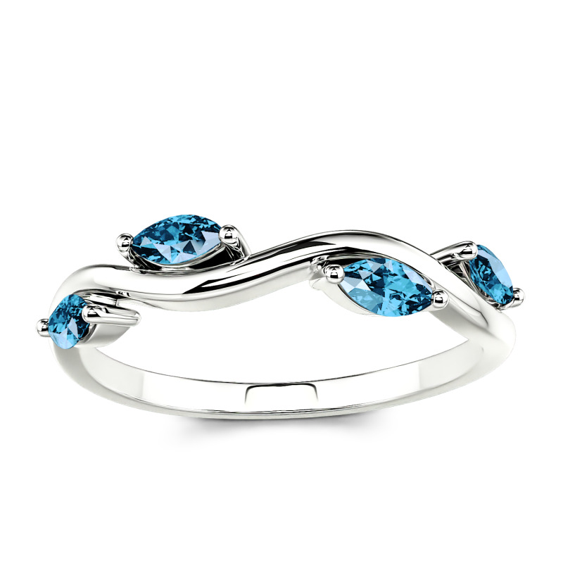 Jeulia 10K/14K/18K Or Platine Moissanite Branche et Feuilles Coupe Marquise Bague