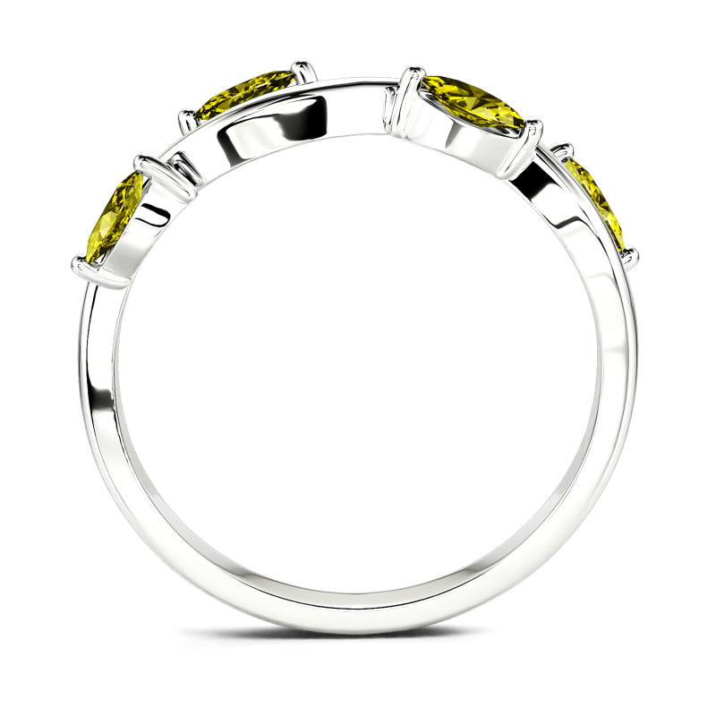 Jeulia "Branch & Leaves" 10K/14K/18K Gold Platinum Marquise Cut Band