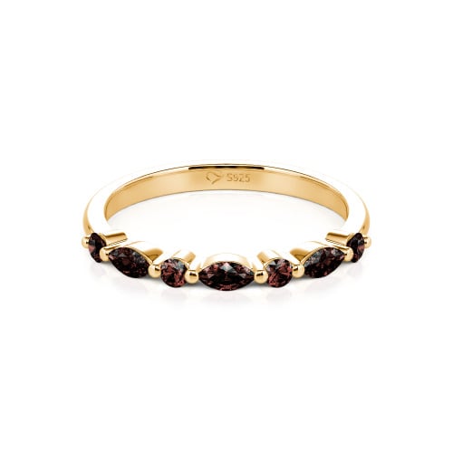 Jeulia Alternating Round & Marquise Cut Sterling Silver Band