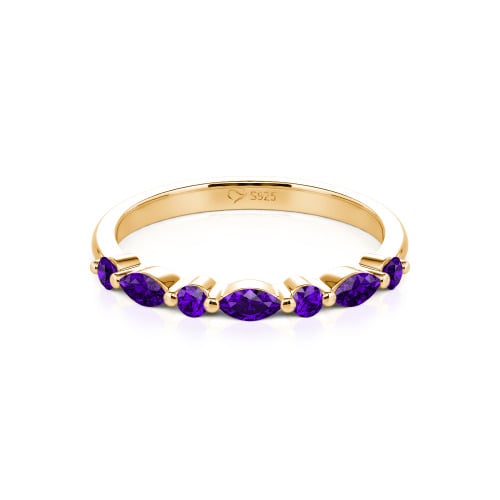 Jeulia Alternating Round & Marquise Cut Sterling Silver Band