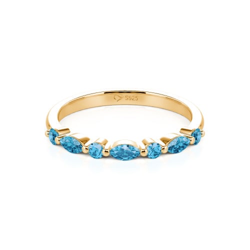 Jeulia Alternating Round & Marquise Cut Sterling Silver Band