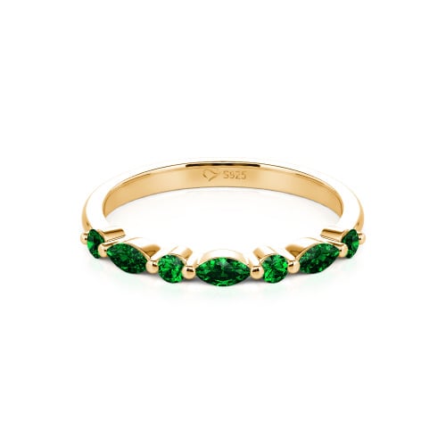 Jeulia Alternating Round & Marquise Cut Sterling Silver Band