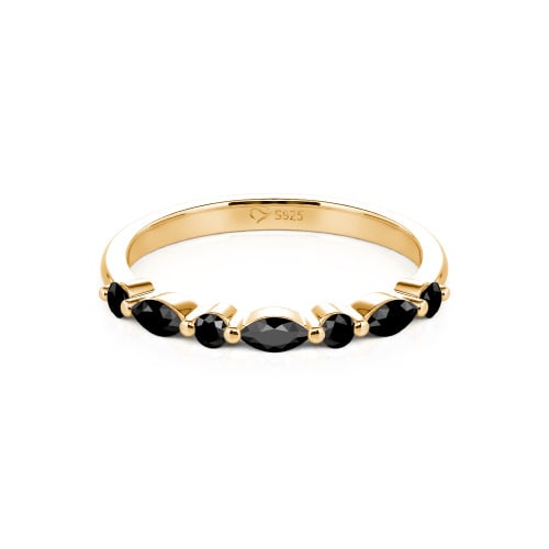 Jeulia Alternating Round & Marquise Cut Sterling Silver Band