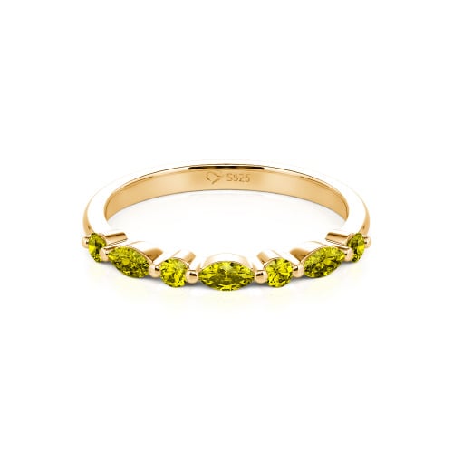 Jeulia Alternating Round & Marquise Cut Sterling Silver Band