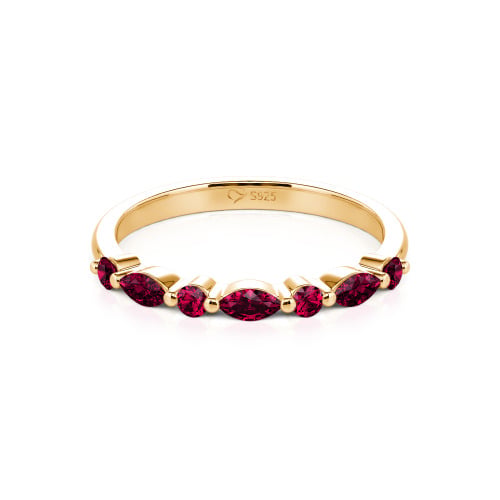 Jeulia Alternating Round & Marquise Cut Sterling Silver Band