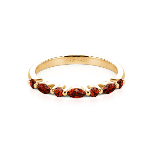 Jeulia Alternating Round & Marquise Cut Sterling Silver Band