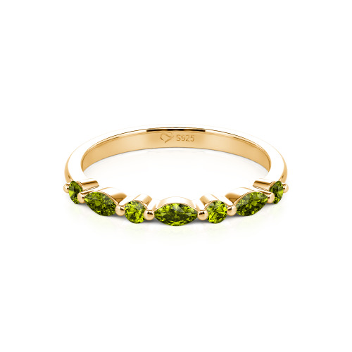 Jeulia Alternating Round & Marquise Cut Sterling Silver Band