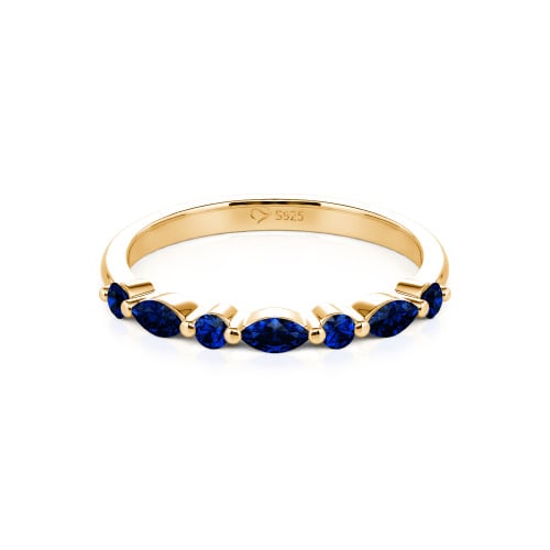 Jeulia Alternating Round & Marquise Cut Sterling Silver Band