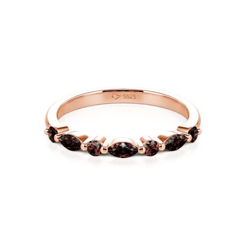 Jeulia Alternating Round & Marquise Cut Sterling Silver Band