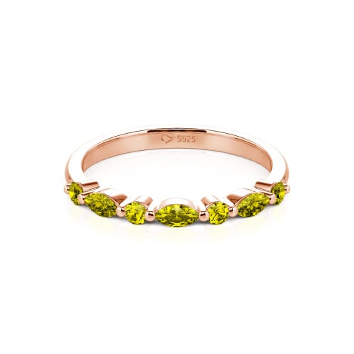 Jeulia Alternating Round & Marquise Cut Sterling Silver Band