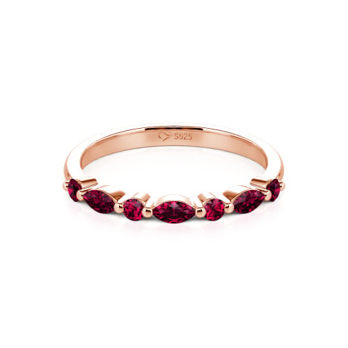 Jeulia Alternating Round & Marquise Cut Sterling Silver Band