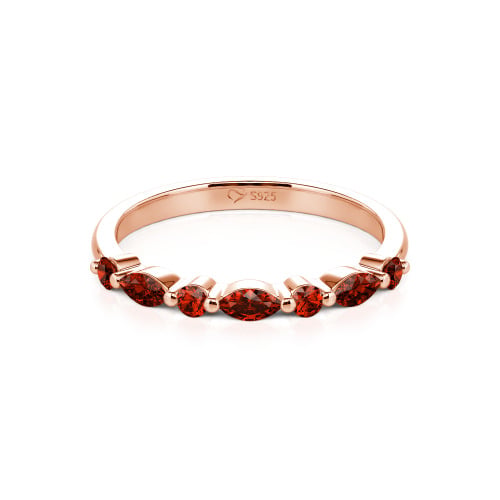 Jeulia Alternating Round & Marquise Cut Sterling Silver Band