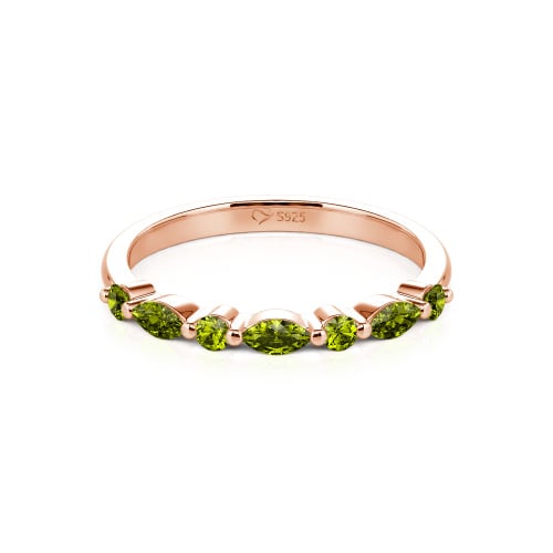 Jeulia Alternating Round & Marquise Cut Sterling Silver Band