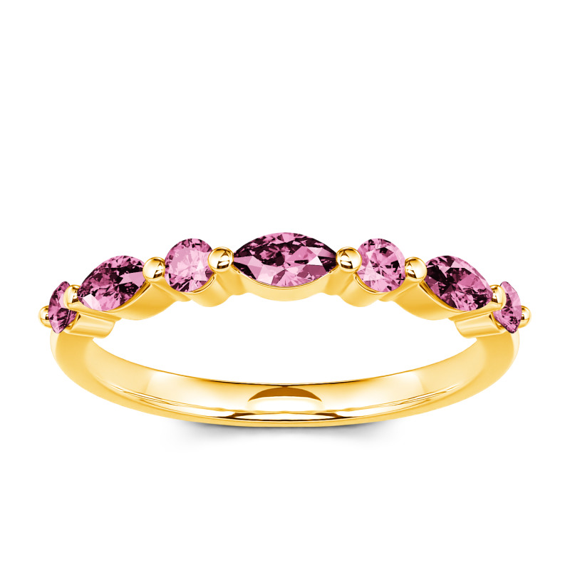 Jeulia Moissanite Cinturino in 10K/14K/18K Oro Platino con Taglio a Marquise e Rotondo Alternato