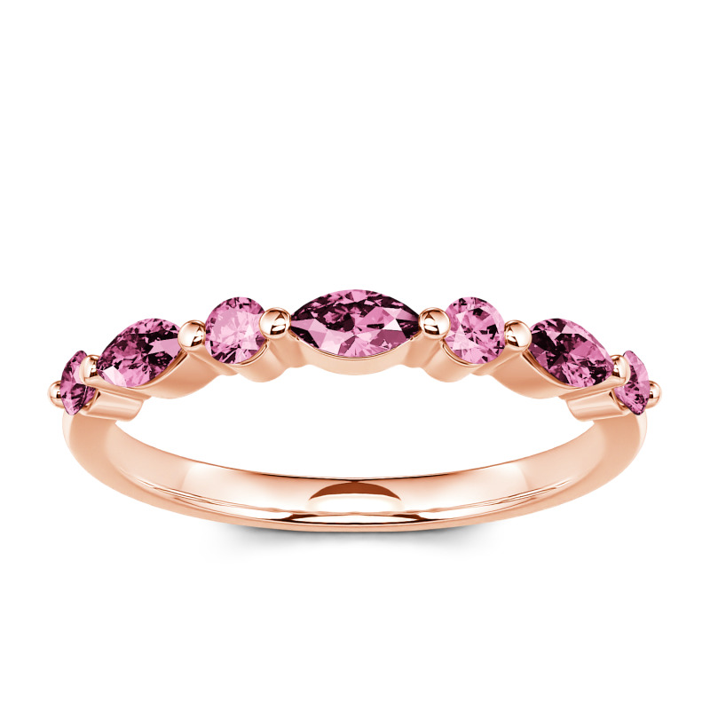 Jeulia Moissanite Cinturino in 10K/14K/18K Oro Platino con Taglio a Marquise e Rotondo Alternato